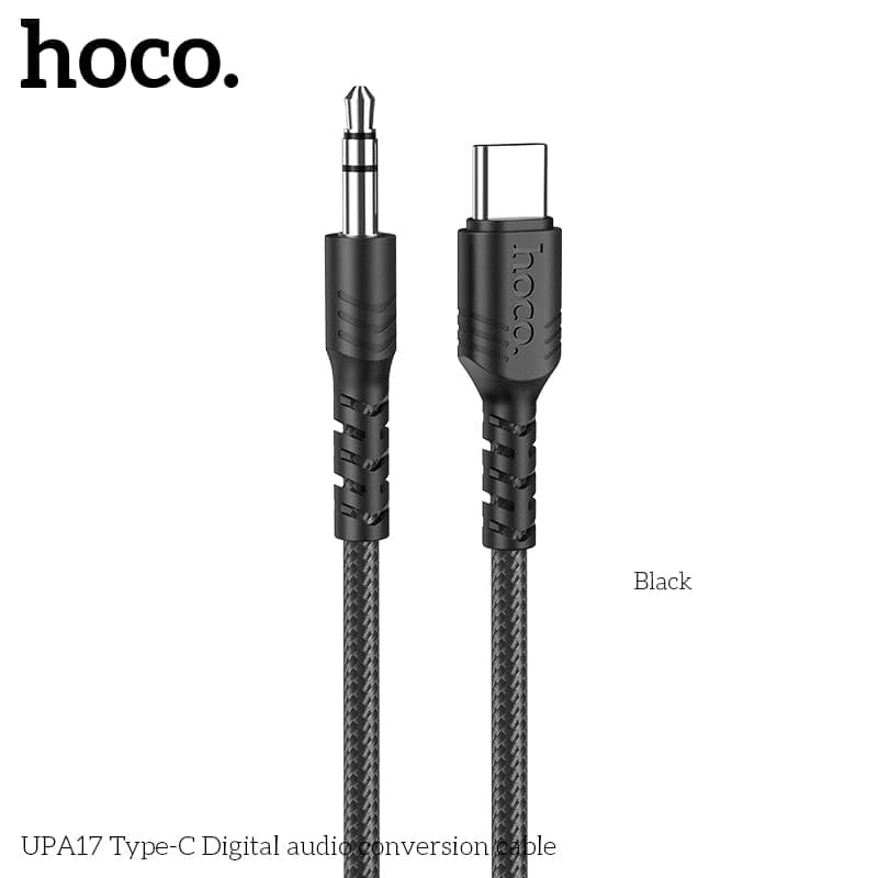 Hoco UPA17 Type-C auf AUX Digital audio conversion cable, 1m, schwarz