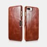 iPhone 8 Plus / 7 Plus - iCarer Vintage Side-Open Leather Case, Brown