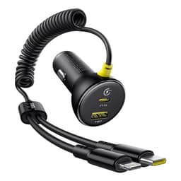 Baseus - Chargeur de voiture circulaire 60W U-C / C-L noir – Bild 3