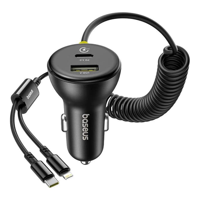 Baseus - Chargeur de voiture circulaire 60W C-C / C-L noir