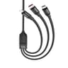 HOCO 3-in-1 Ultra 6A fast charging data cable for lightning+Micro+Type-C, noir (U104)
