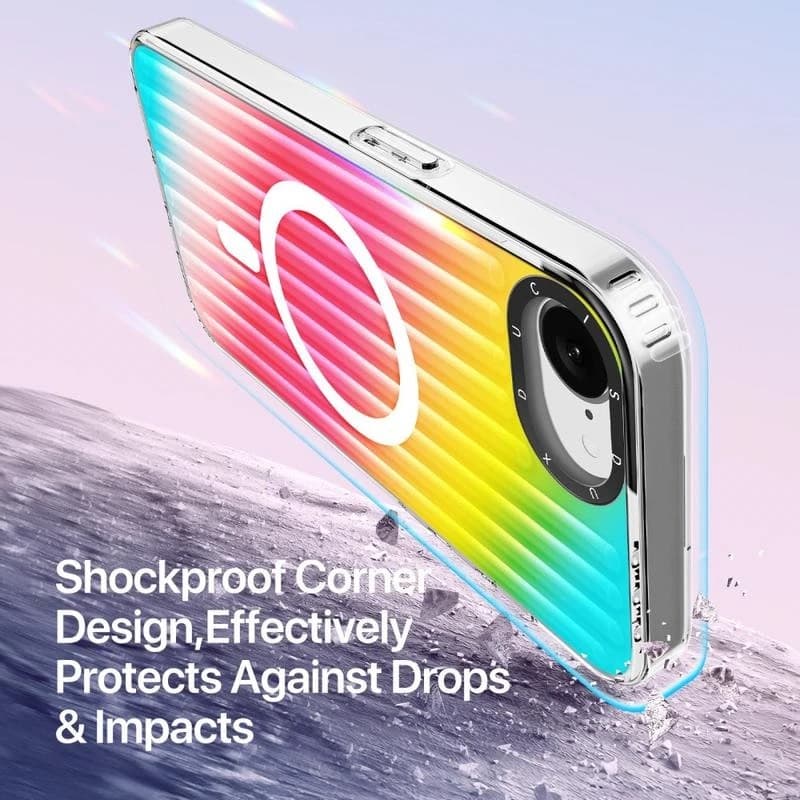 Apple iPhone 16e/17e.- DUX Zest Series Flip Case, Gradient Rainbow – 4