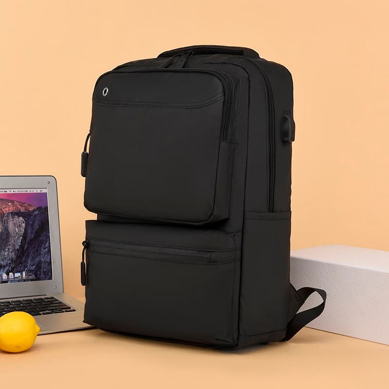 Okade S9903 - Laptop backpack 13-15.6" with USB & trolley strap, water-repellent, black – 3