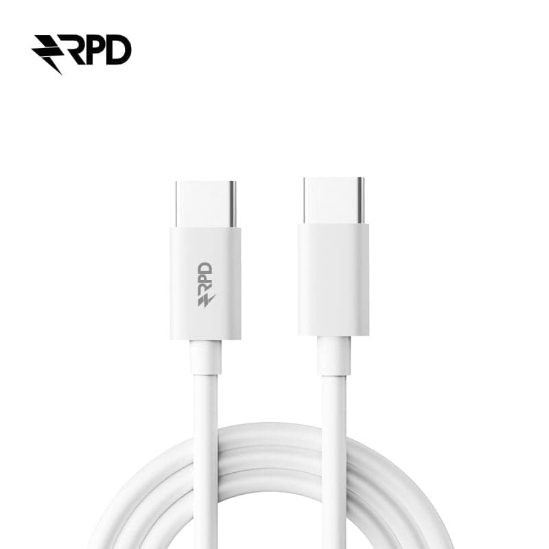 RPD - USB-C auf USB-C Kabel, 1 Meter, Weiss (stark & langlebig)