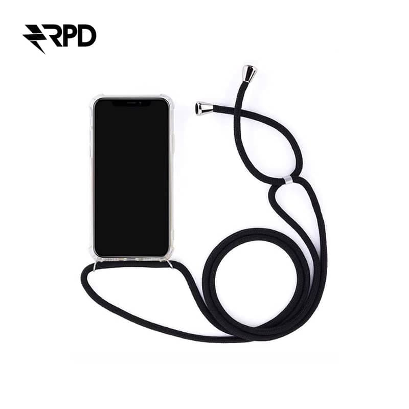 Samsung S22 Ultra - Handykette / Necklace – Transparent mit praktischem schwarzem Band