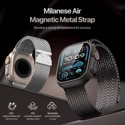 Apple Watch - DUX Milanese Air Strap - 38mm/40mm/41mm/42mm(10.Gen), Grau – Bild 4