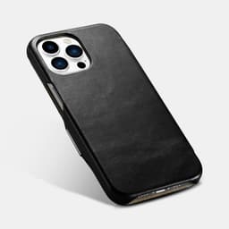 iPhone 13 Pro Max - Custodia folio in vera pelle con clip in metallo della serie Vintage nera RIX1308-BK – Bild 3