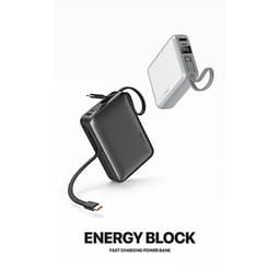 Recci - RPB-P63 20000mAh Powerbank, mit 22.5W integriertem USB Type-C Kabel, silber – Bild 5