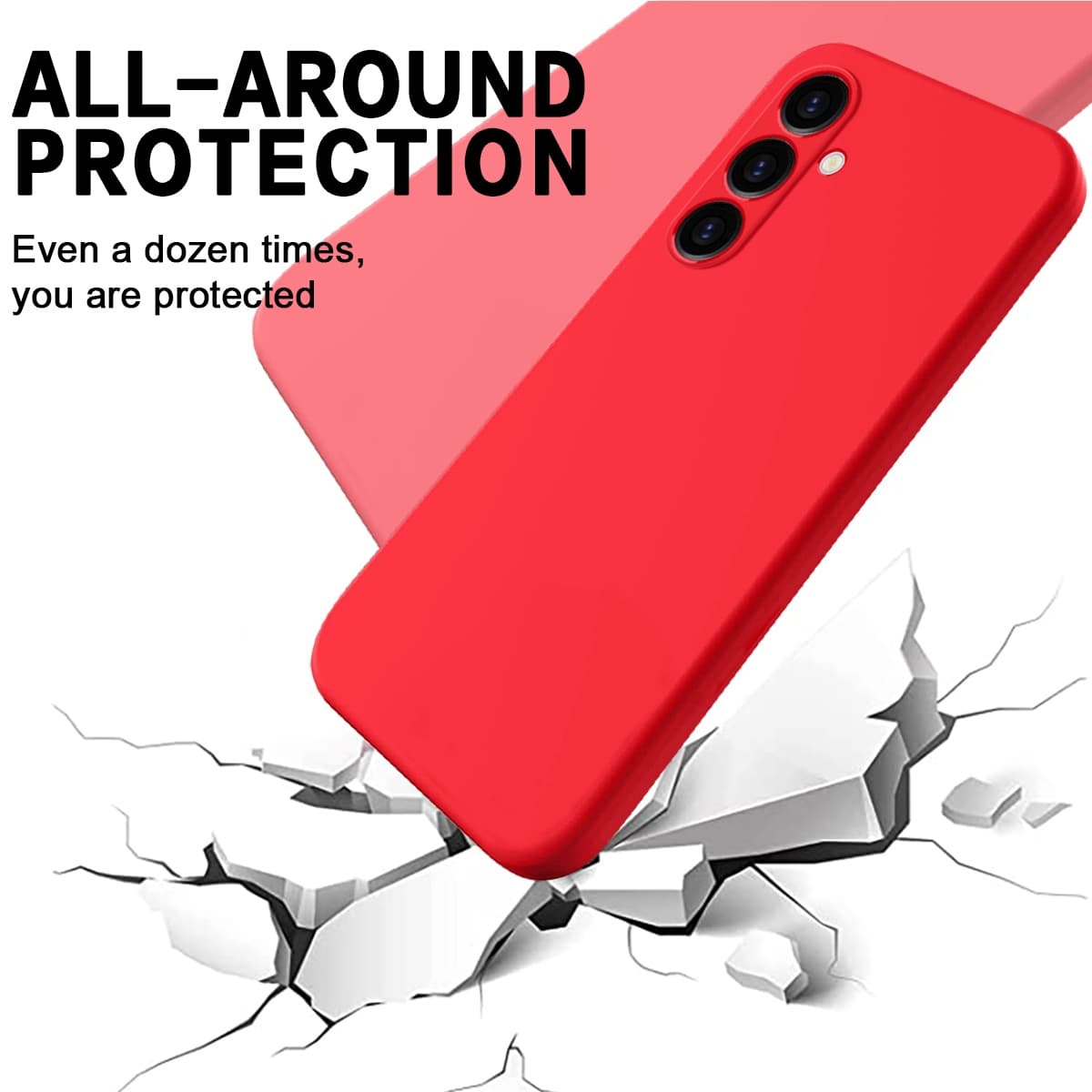 Samsung Galaxy A55 5G (2024) - Custodia protettiva in silicone, rosso – 4