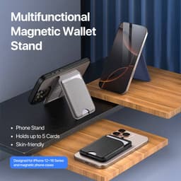iPhone 12/13/14/15/16 Series . Dux Ducis Magnetic Leather Wallet Stand with MagSafe, blau – Bild 7