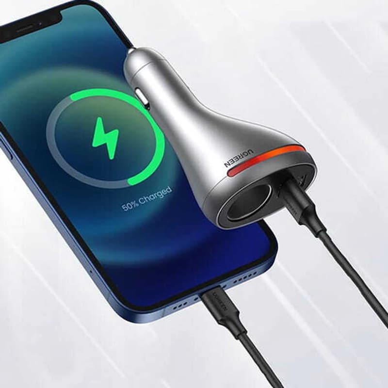 Ugreen - Caricabatterie per auto USB-C 84W 1x USB-C + 1 x USB-A (CD204 / 60712), argento – 4