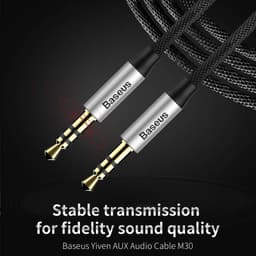 Baseus - Yiven - Audio cable (AUX to AUX), 1.5m, silver+black (CAM30-CS1) – Bild 2