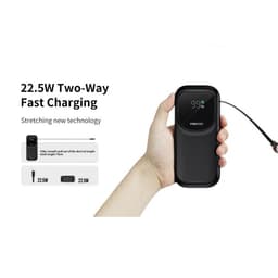 Recci RPB-P47 10000mAh Powerbank, 22.5W Fast Charging with Built-in Stretchable USB Type-C Magsafe, Black – Bild 2