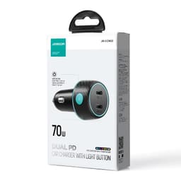 Joyroom - JR-CCN02 70W Dual PD Multi-Color Car Charger with Light Button-Black – Bild 8