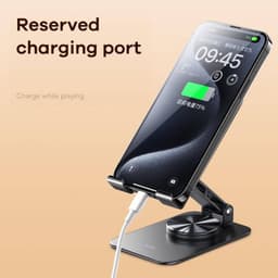REMAX - RM-C38 Supporto da tavolo in metallo per smartphone e tablet, ruotabile a 360°, nero – Bild 2