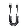 McDodo - Cavo a spirale da USB-A a USB-C da 1,8 m, nero