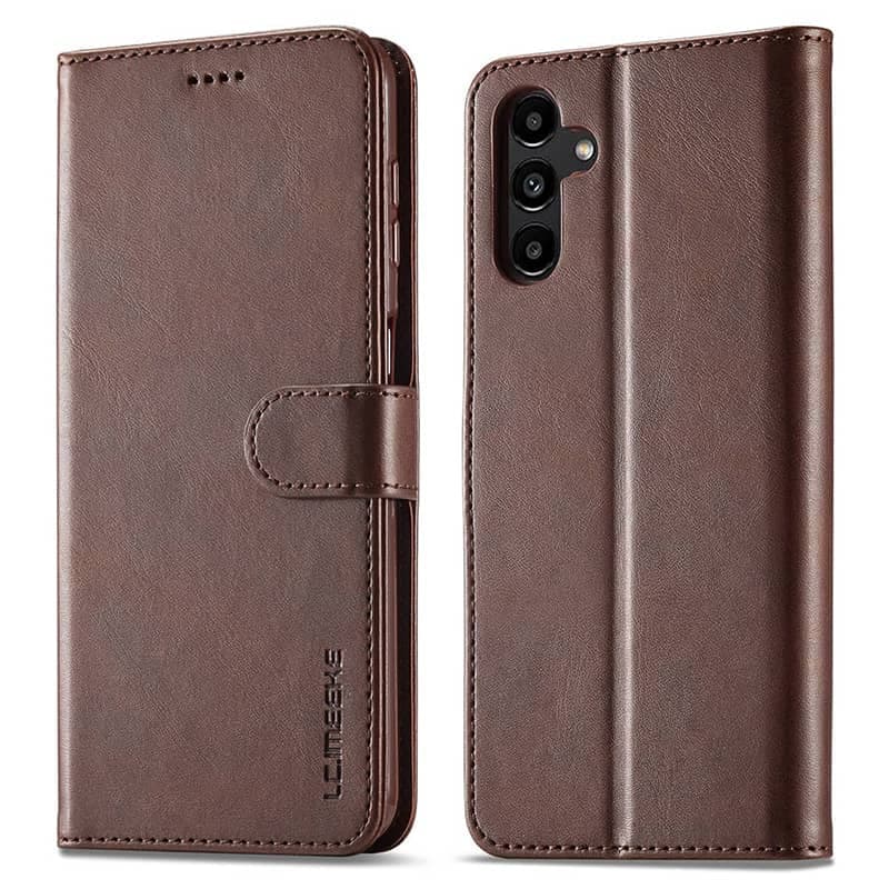Samsung A41 (2020) - LC.IMEEKE Wallet Etui mit 3 Kartenfächern & Magnetverschluss, Braun