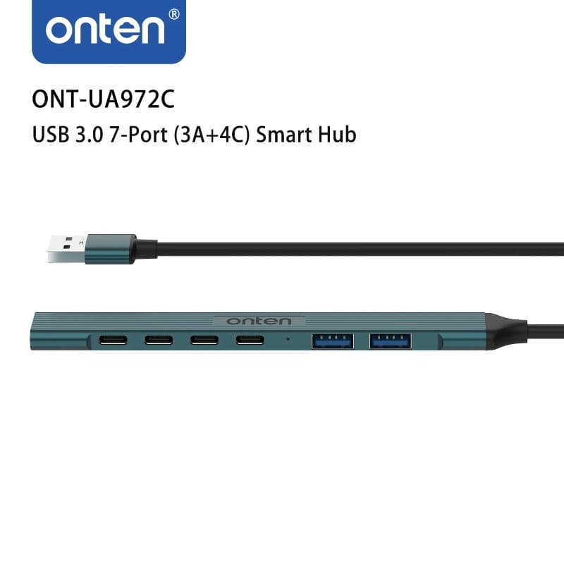 UA972C - Onten USB-A 7-in-1 (3A+AC) Port Smart Hub – 3