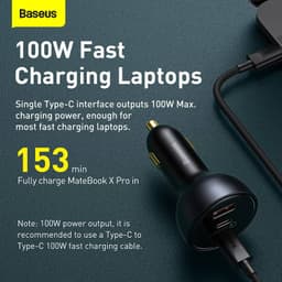 Baseus - Carica rapida - Caricatore rapido multiplo per auto, 160W, grigio (TZCCZM-0G) – Bild 5