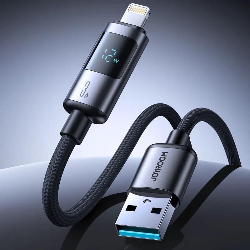 Joyroom Digital Display Fast Charging Cable (S-A16Pro) Type-A to Lightning, 1.2m, noir – 3