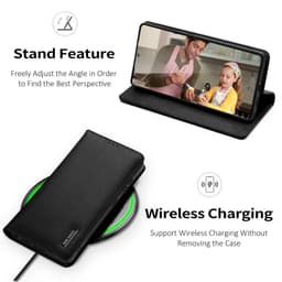Samsung Galaxy S24 Ultra - DUX Hivo Series Flip Case, black, imitation leather – Bild 5