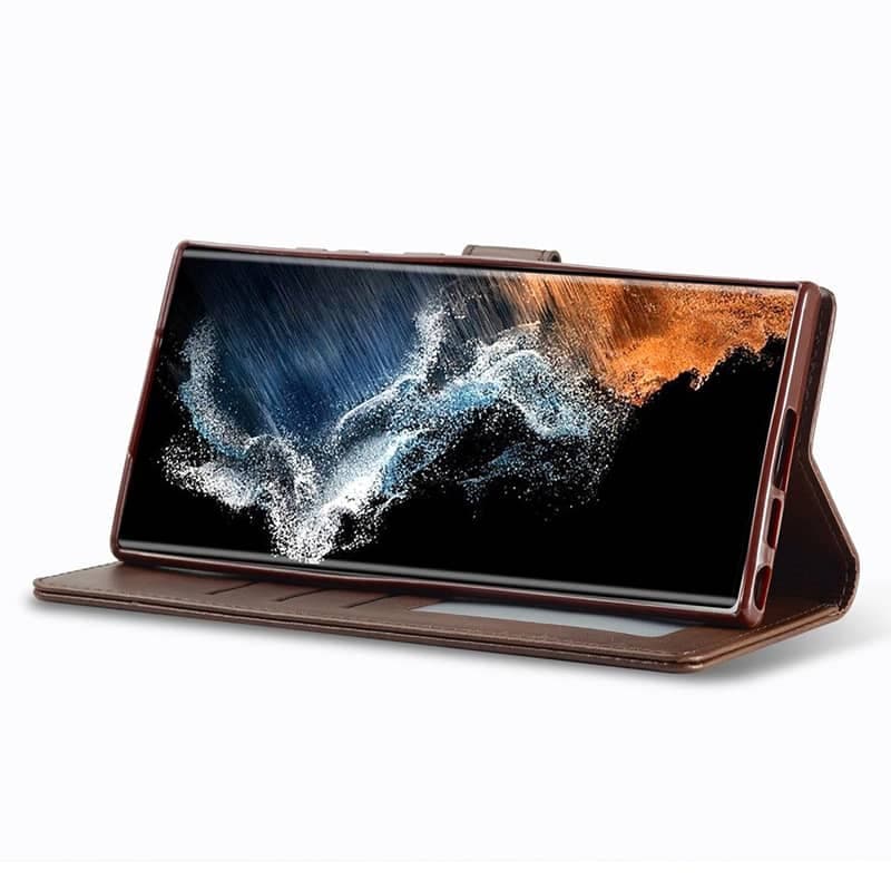 Samsung Note 10 - LC.IMEEKE Wallet Etui mit 3 Kartenfächern & Magnetverschluss, Braun – 2