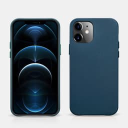 iPhone 12 Mini - iCarer - Custodia in vera pelle blu scuro (RIX1205-GN) – Bild 1