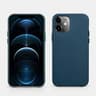iPhone 12 Mini - iCarer - Custodia in vera pelle blu scuro (RIX1205-GN)