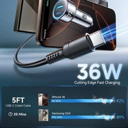Joyroom - JR-CL07 Chargeur de voiture filaire 72W 3-en-1(Type-C), noir – Bild 4