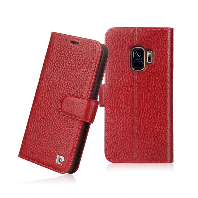 Samsung Galaxy S9 - Custodia flip in vera pelle Pierre Cardin rossa (PCS-P08)