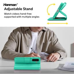 Samsung Galaxy S24 Plus - Hanman Mill flip case with 3 card slots, turquoise – Bild 5