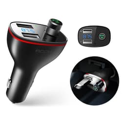 Rock - B300 - 2-port USB car charger with FM transmitter, black – Bild 1