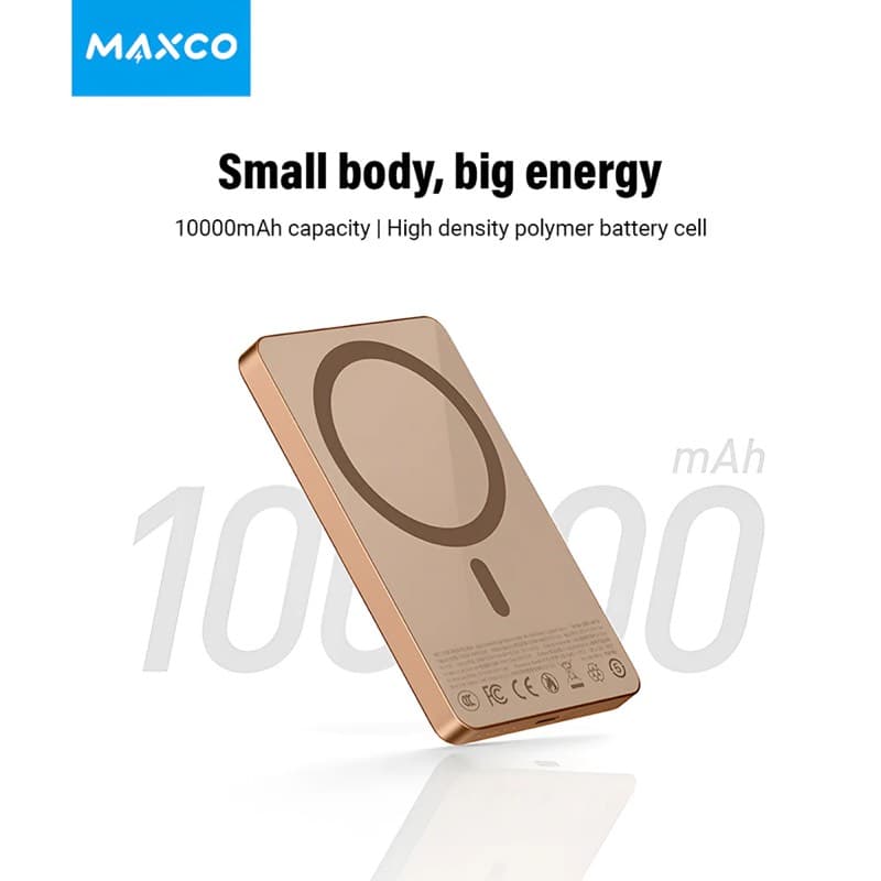 Maxco MP38 - 5000mAh Powerbank, MagSafe compatible, ultra-slim, lightweight, bronze – 4