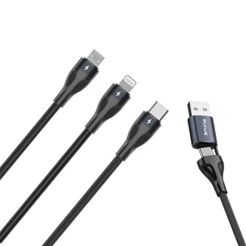 Rixus - 5-in-1 Fast Charging Cable (RXUC23) - Schwarz – 4