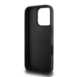 iPhone 16 Pro Max - Guess PU Fixed Glitter 4G Metal Logo Back Case (GUHCP16XHG4SGK), Black – Bild 5