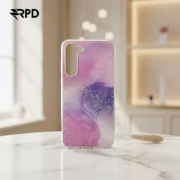 Samsung Galaxy S23 - Cover morbida glitterata rosa e viola con accenti argentati – Bild 3
