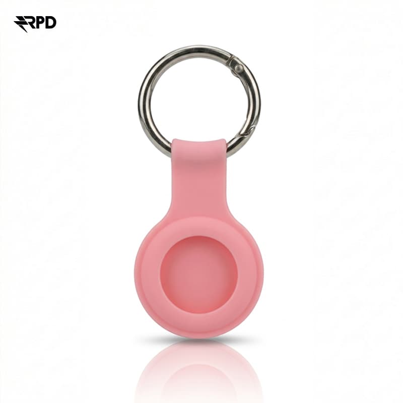 Portachiavi AirTag - Custodia in silicone RPD con anello in metallo, rosa chiaro