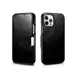 iPhone 13 Pro Max - Custodia folio in vera pelle con clip in metallo della serie Vintage nera RIX1308-BK – Bild 1