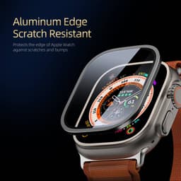 Apple Watch Ultra 1/2 49 mm - Pellicola protettiva in vetro temperato DUX, resistente ai graffi 9H, nero – Bild 4