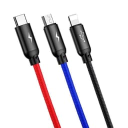Baseus 3 in 1 USB Cable 120cm (Micro-USB, Type C, Lightning) (CAMLT-BSY01) – Bild 3