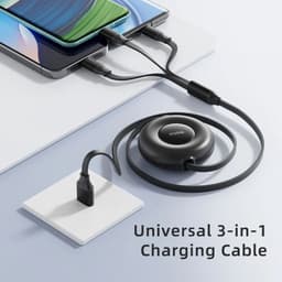 Rock - Rock G16 3-in-1 Flexible Retractable Data Cable, Multicâble, Noir – Bild 2