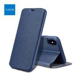iPhone 12 Mini - X-Level FIBColor Flip Etui, Kunstleder, 360° Rundumschutz, Dunkelblau – Bild 1
