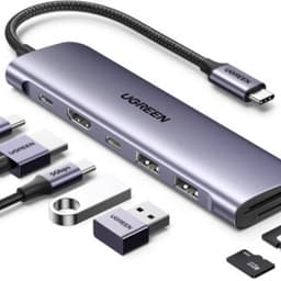 Ugreen - Hub USB-C 7-in-1 con HDMI, SD/TF e PD (CM195 / 15214), grigio/nero – Bild 5