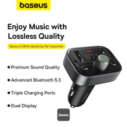 Baseus S-09 Pro Series Trasmettitore FM per auto Bluetooth 5.3 18W Nero – Bild 7