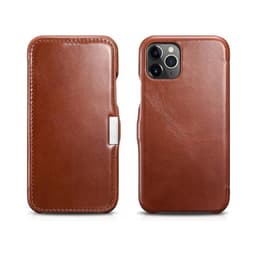 iPhone 11 Pro - iCarer Luxury Series Echtleder Flip Case, Braun (RIX1107-BN) – Bild 1