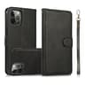 iPhone 17 Pro - Custodia flip magnetica 2in1 con slot per carte e cinturino da polso, nero
