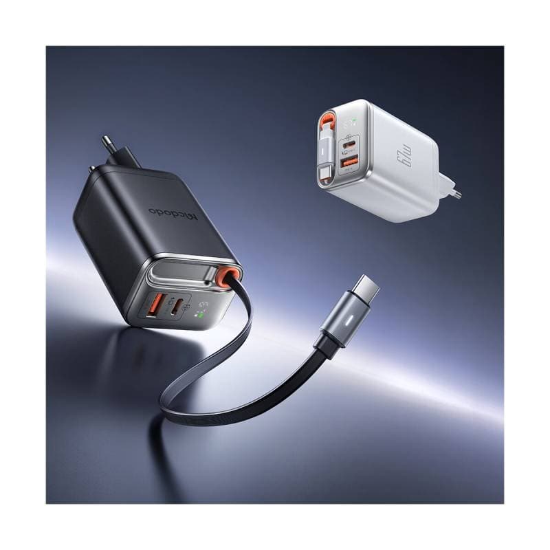 McDodo - FreeGo 67W GaN Charger mit einziehbarem Kabel, Weiss – 3