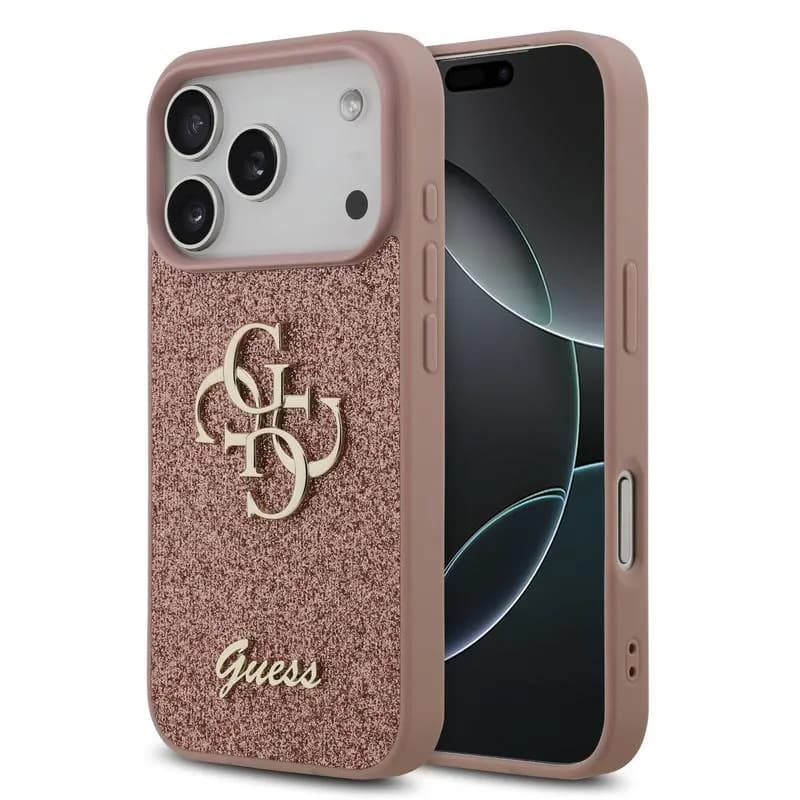 iPhone 17 Pro - Étui métal Guess Logo, rose GUHCP17XHG4SGP