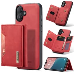 iPhone 13 Mini - DG.MING Back Case, aspect cuir, porte-cartes & fermeture magnétique, Housse de protection, Rouge – Bild 4