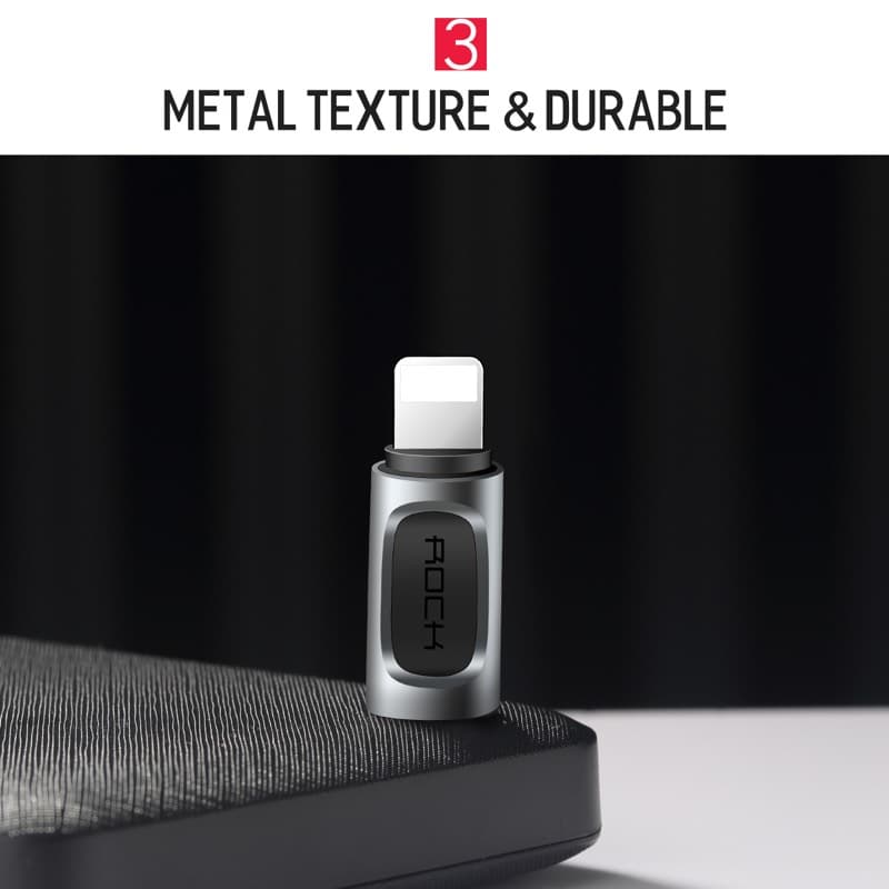 Rock - RCB0605 - Type-C auf Lightning Adapter, vielseitig kompatibel, Schwarz – 4